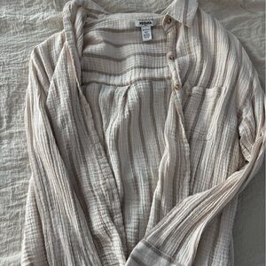 RSQ Cream and Brown Striped Cover Up